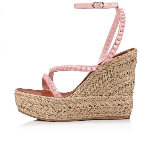 Christian Louboutin Mafaldina Zeppa 120 Rosy Pink Platform Wedge Sandal 41 - Picture 3 of 12